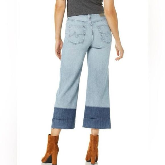 AG Adriano Goldschmied Women's Etta Wide Leg Jeans light wash two tone size 32 - Picture 2 of 11